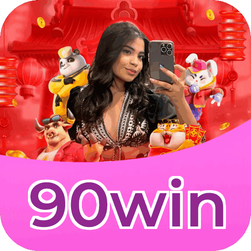 Interface do aplicativo 90win mostrando jogos disponíveis no iOS e Android